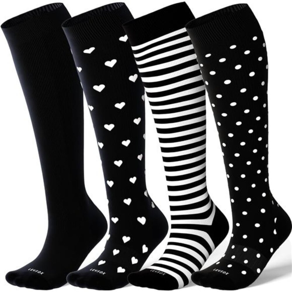 Viscose for Bamboo Compression Socks for Women&Men 20-30 mmHg Knee High